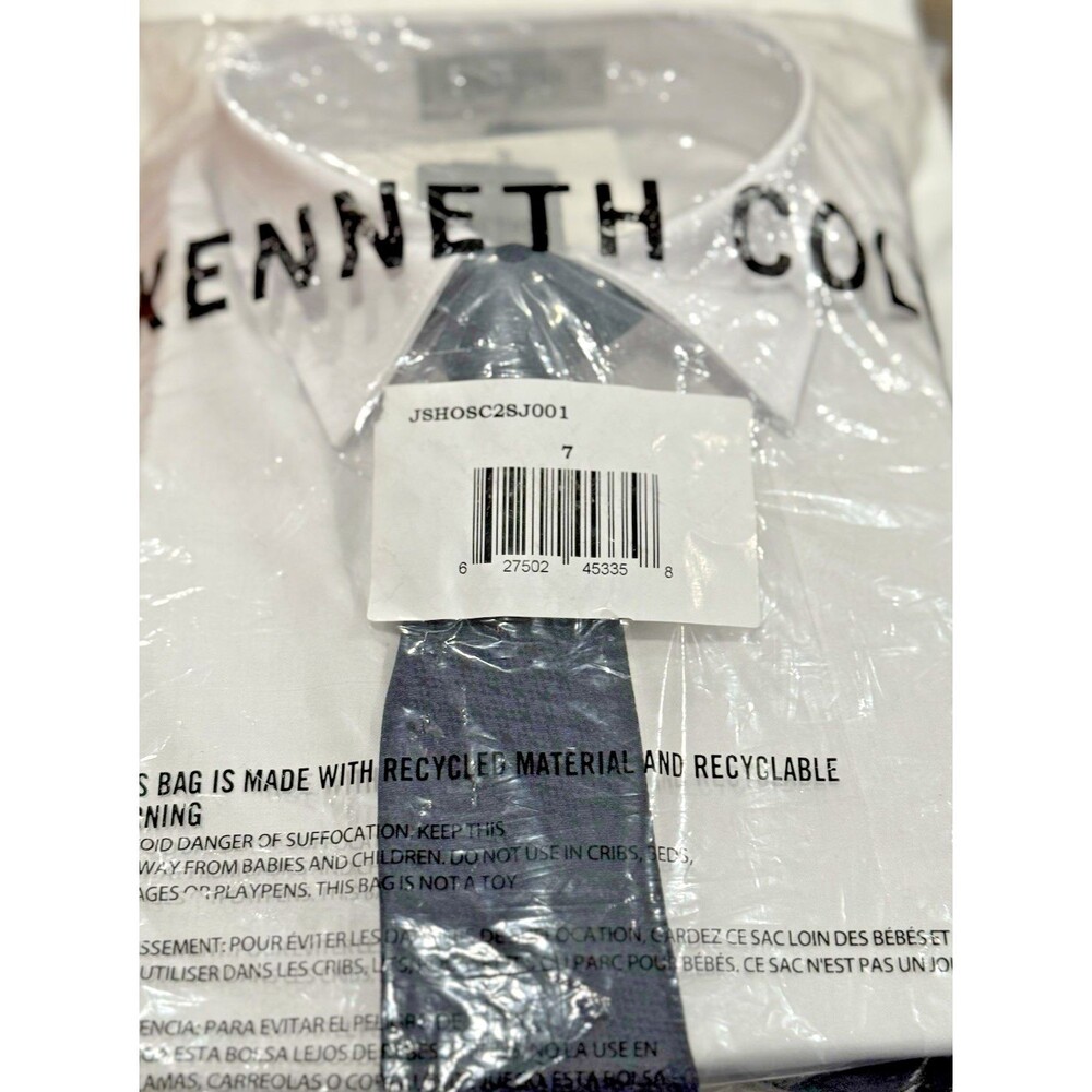 Kenneth Cole Boy's 3 Piece Set Pants, Shirt, & Tie Size 7 Navy/White NEW